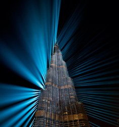Burj Khalifa illuminated at night