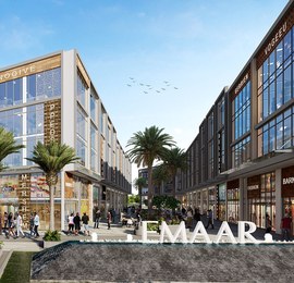 Retail and office frontage at an Emaar business district
