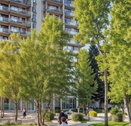 Landscaped courtyard at Emaar Serenity Hills